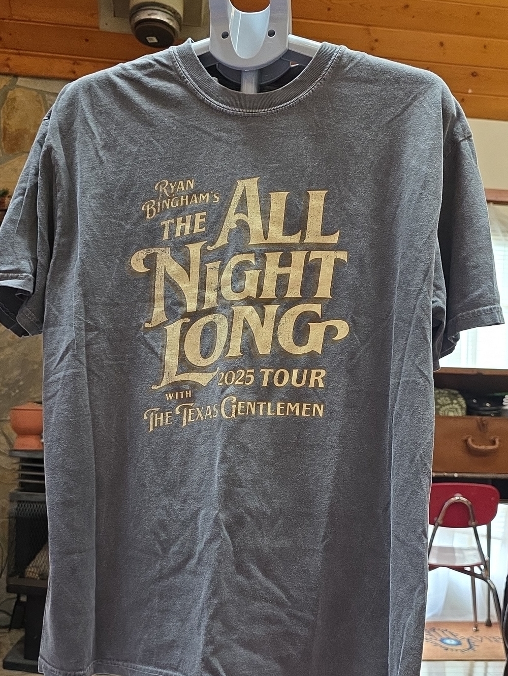 Comfort Colors Vintage-Style Gray Tee with Gold Tour Print